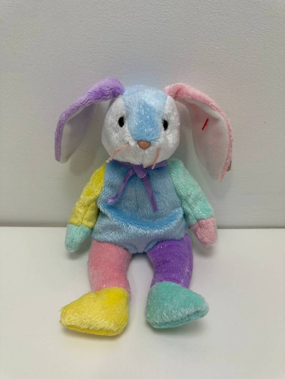 Ty Beanie Baby âDippyâ the Multi-coloured Bunny Rabbit - Blue Belly (8.5 inch)